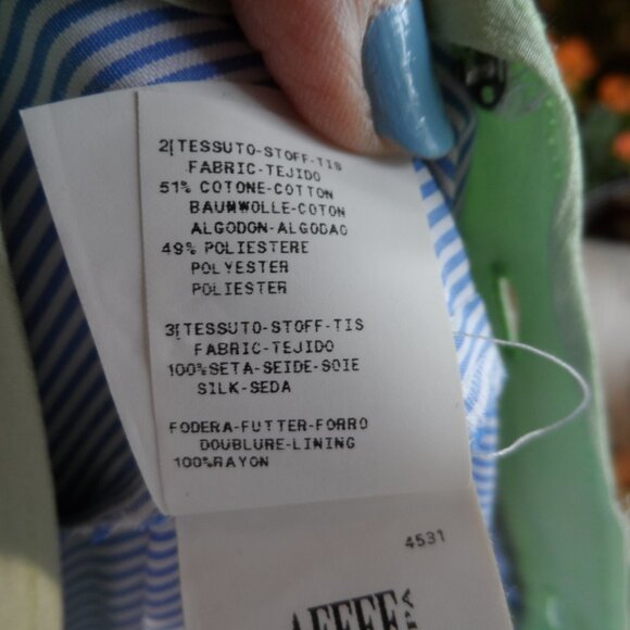 Moschino CheapandChic Blue Multi Cotton/Silk Pleated Dress Size US 4 - Picture 15 of 16